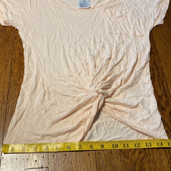 NWOT Venus XS Light Pink Twisted Knot Detail Short Sleeve Shirt - Picture 4 of 7